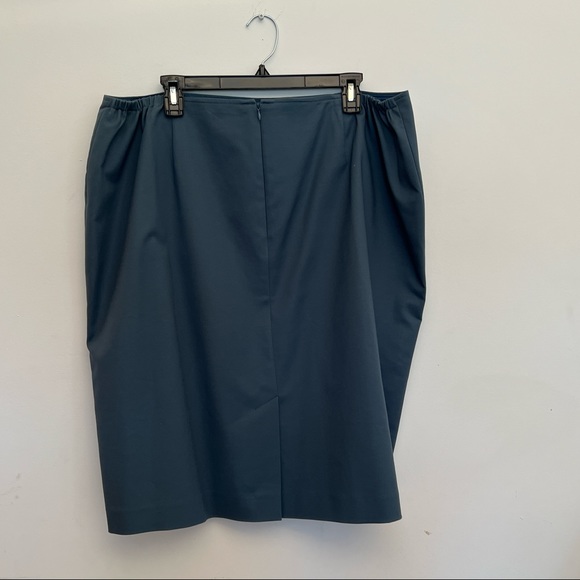 NEW Jones New York Cotton Faille Skirt Slate Blue - Picture 3 of 11